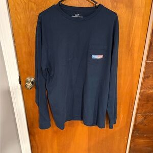 Vineyard Vines Men's Deep Blue Long Sleeve Tee